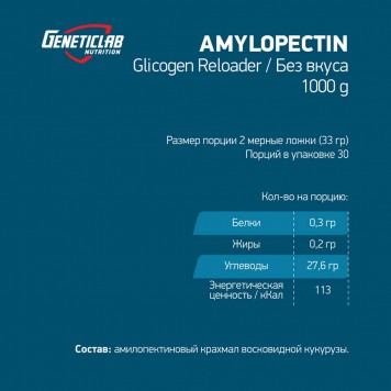 Geneticlab Amylopectine - чистое топливо для ваших мыщц-1
