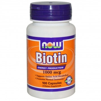 Now Foods Biotin 1000 - витамин B7 в капсулах-0